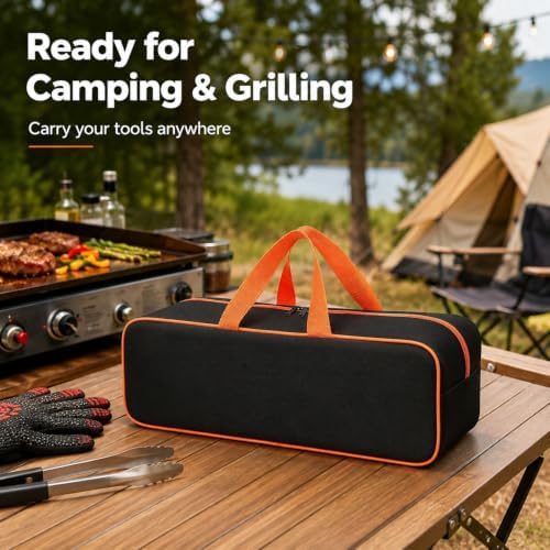 Grill Utensil Storage Bag, 24"" x 8"" x 8" Spacious Handy Grill Bag for BBQ and Grilling Tools, Waterproof Oxford Fabric Grill Tool Storage Bag, accessories storage Compatible with Blackstone - Image 6