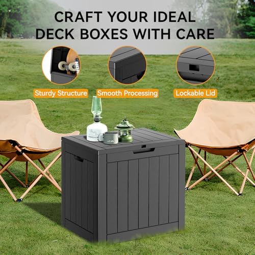 KAMABOKO Outdoor Storage Box, 32 Gal Deck Box Outdoor Waterproof, 2 Pack - Image 3