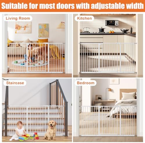 keny 29"-55" Extra Wide Baby Gate, Pressure Mounted No Drilling Dog Gate - Image 5