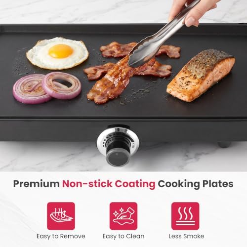 38" x 10" Foldable Electric Griddle with 2 Cooking Zones - Image 5