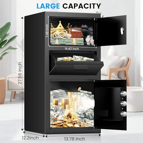 27.56" Depository Drop Safe with Slot, Digital Lock Key for Business - Image 2