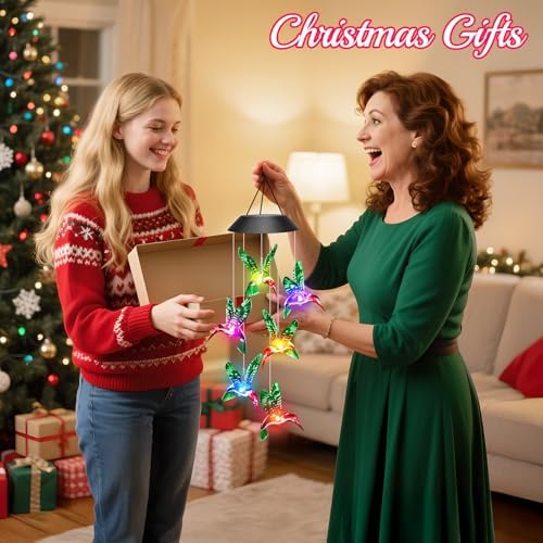 Winzwon Solar Wind Chimes, Christmas Gardening Hummingbird Gifts for Women - Image 2