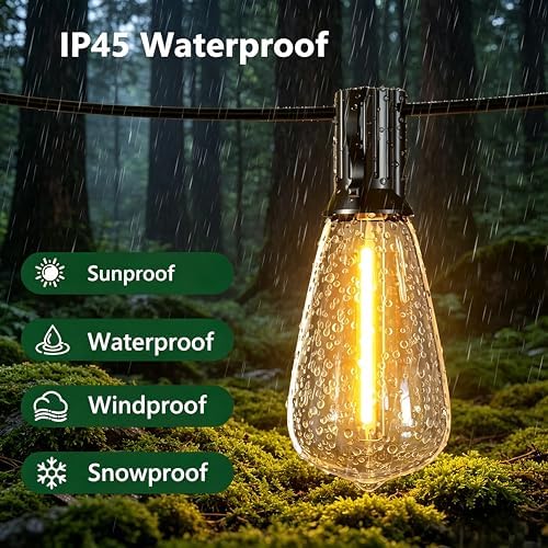 25FT Outdoor String Lights, IP45 Waterproof Patio Lights LED ST38 - Image 2