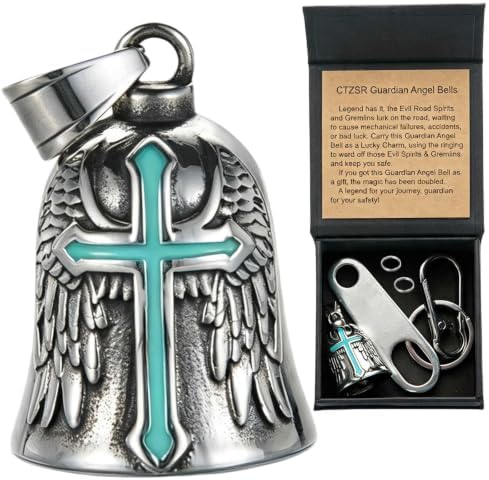 Motorcycle Bell Guardian Angel Gremlin Lucky Charm Gift For Riders by CTZSRGuardianAngelGoodLuckBells