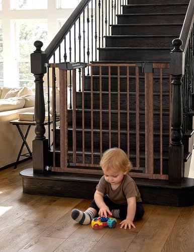Babelio Baby Gate for Stairs No Drilling, 29-48 in PressGuard Dog Gate by BABELIO
