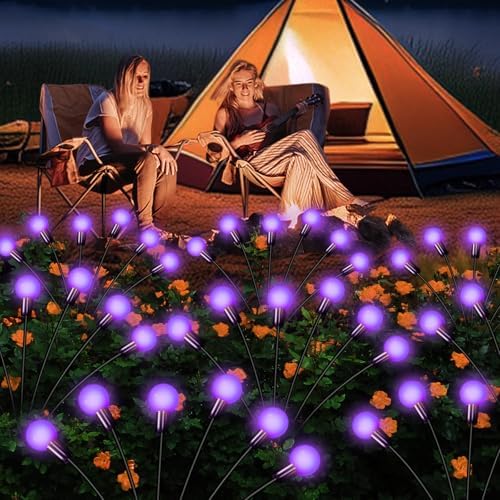 NBQQ Solar Lights Outdoor 4 Pack of 24 LEDs Swaying Firefly Garden Decor - Image 5