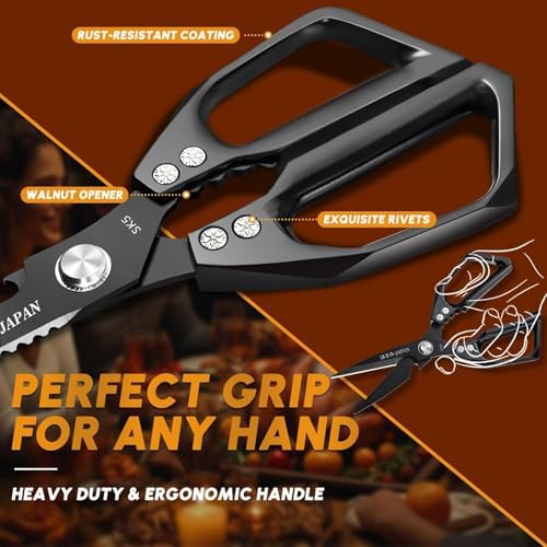 Huusk Kitchen Scissors for Food - Heavy Duty Kitchen Shears All Purpose - Image 4