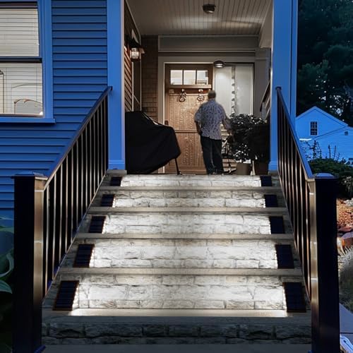 JOFIOS Solar Step Lights for Outside,8pack Solar Stair Lights Outdoor Waterproof IP67,Outdoor Deck Step Lights,Solar Outdoor Lights for Staircase,Patio,Front Step(Cool Brown) - Image 5