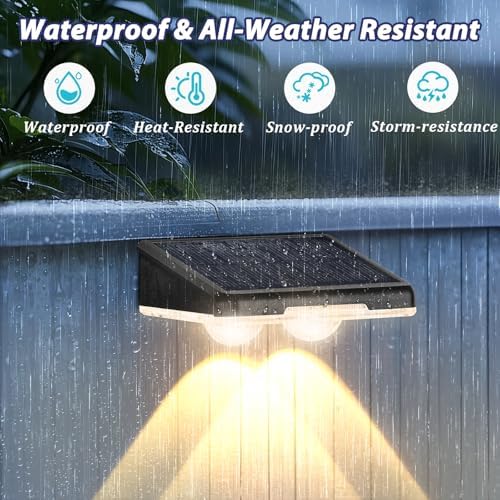 Brightever Solar Fence Lights Outdoor Black 16-Pack, 3000K/5000K/6500K - Image 6
