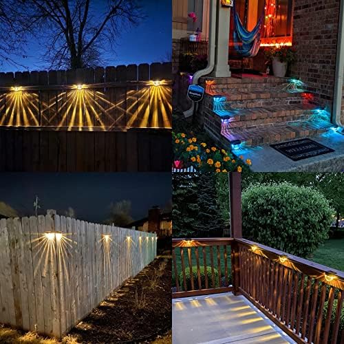 Solar Lights Outdoor, Solar Deck Lights, 6 Pack Solar Fence Step Lights Outdoor Waterproof LED for Outside Patio Stairs Yard Garden Backyard Decor, 10 Lumens,Warm White/Color Changing Lighting - Image 6