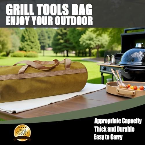 Grill Tool Storage Bag for Outdoor Grilling, 18 x 8 x 8 Inch, Canvas - Image 2