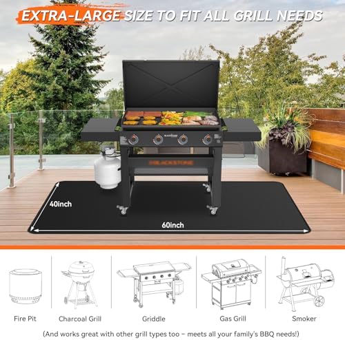 60x40 inches Large Under Grill Mats for Blackstone Outdoor Deck BBQ - Image 3