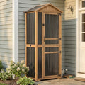 Outdoor Storage Cabinet, Extra-Tall Shed with Removable Shelf for Long Tool by PETSCOSSET