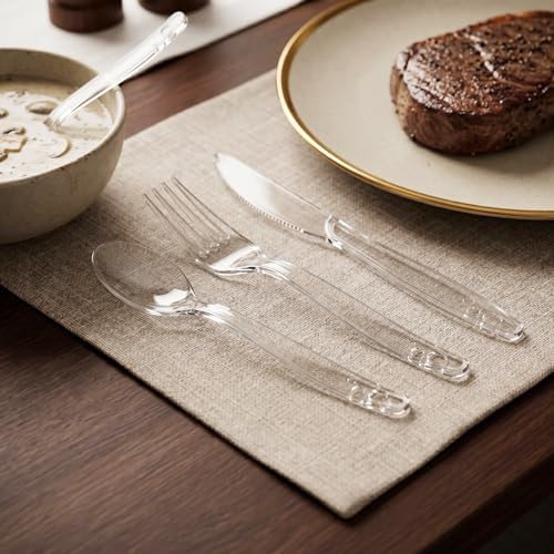 SACATR 3000 Count Clear Plastic Silverware Heavy Duty -Forks, Spoons,Knives - Image 5