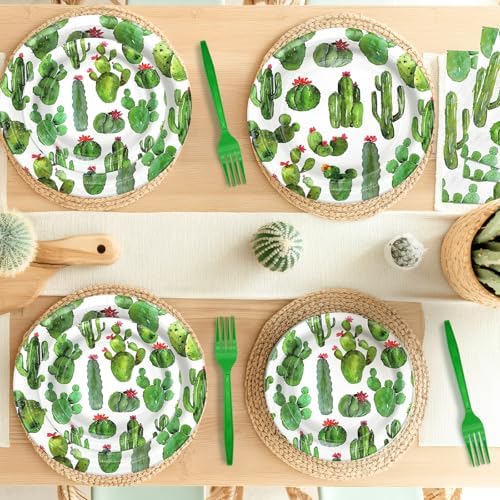 Cactus Party Decorations - Cactus Party Plates and Napkins for Kids Birthday Party, Serves 20 Guests - Image 4