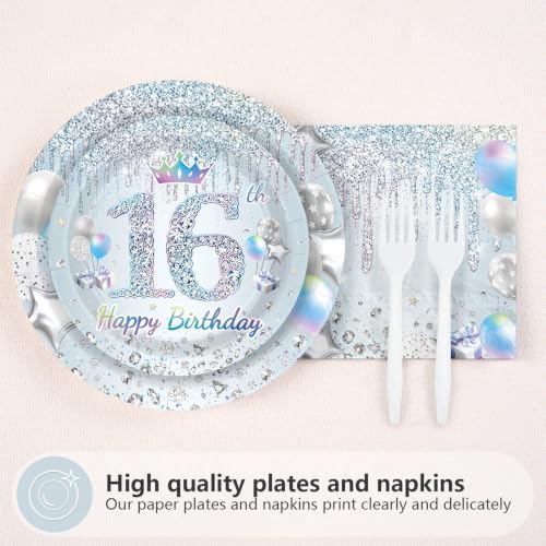 96Pcs Sweet Sixteen Birthday Party Decorations for 16th Birthday Serves 24 - Image 2