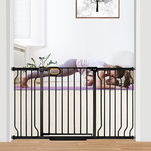 owlie 29 to 57 Inch Wide Baby Gate with Door for Stairs Doorways by owlieextrawidebabygate