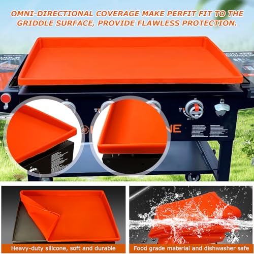 Blackstone Silicone Griddle Mat & Cover - Heavy Duty, Food Grade (Orange, 28in) - Image 4