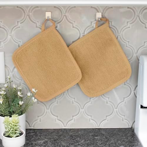 RITZ Terry Potholder & Hot Pad: Unparalleled Heat Resistant, Durable 100% Cotton – Ergonomically Designed for Optimal Grip – Easy-Care Machine Washable – 4-Pack, Straw - Image 5