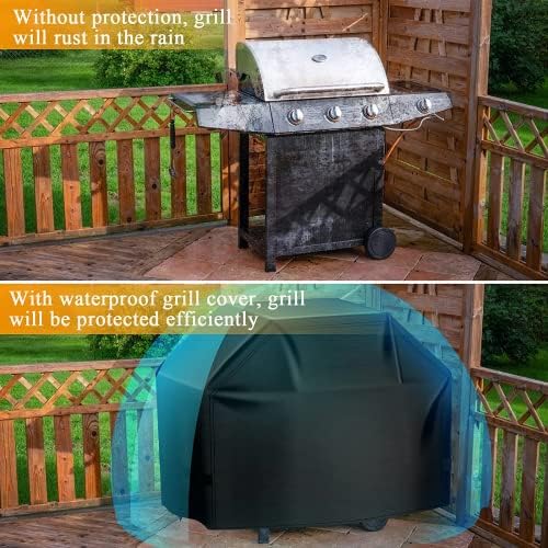 Aoretic Grill Cover 52 inches Gas-BBQ Grill Cover, Waterproof,Anti-UV Material with Hook-and-Loop Straps & Adjustable Hem Drawstring for Weber Nexgrill Char-Broil Monument Dyna-Glo - Image 5