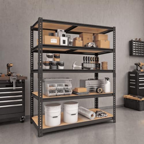 2400LBS Garage Shelving, 28" Wx12 Dx60 H Metal Storage Shelves - Image 2