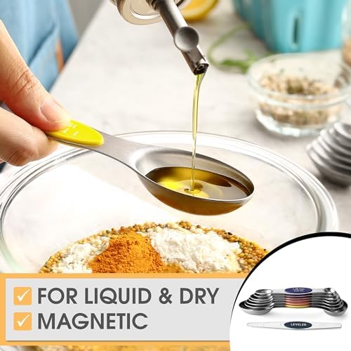 Spring Chef Stainless Steel 8 Magnetic Measuring Spoons, Mountain Sunrise - Image 4