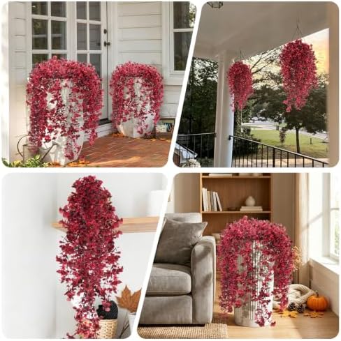 RECUTMS 3Pcs Fake Fall Flowers Artificial Hanging Plants Silk Flowers - Image 7