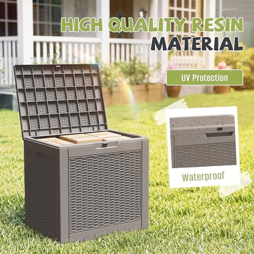 PatioZen 35 Gallon Package Delivery Boxes for Outside, Lokable Secure Resin Package Delivery Box with Lid, Waterproof and Anti-Theft for Outdoor Front Door, Porch, Curbside, House(Grey) - Image 4