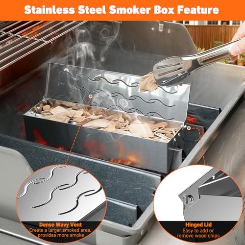 Skyflame Wood Chip Smoker Box for Charcoal, Propane Gas Grill - Image 4