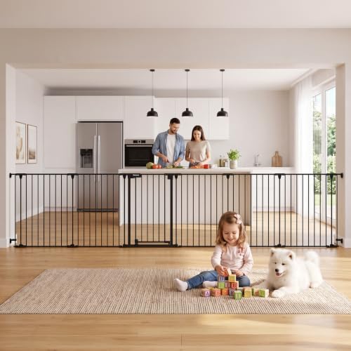 Mumeasy 150" Extra Wide Baby Gate, Play Yard Long Dog Gate for Doorways by Mumeasy-FocusonBabyPetSafetyGate