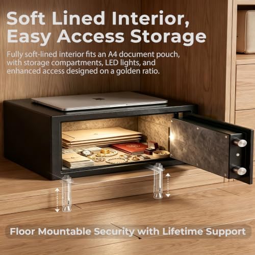 TOTOY 1.2 CuFt Compact Steel Security Safe with Fireproof Document Bag - Image 5