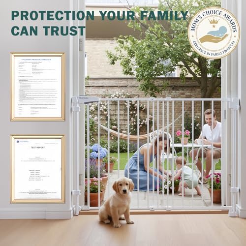 Mumeasy 30" Tall Baby Gate for Stairs & Doorways, No Bottom Bar Dog Gate - Image 3