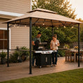 Garvee 8x5 Grill Gazebo, Outdoor BBQ Canopy Shelter with Double Tiered Roof Ventilation - Heavy Duty Patio Canopy Tent Steel Frame for Backyard Garden Lawn Grilling Party Picnic Cooking Events, Brown by Garvee