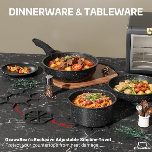 18 Pcs Pots and Pans Set Non Stick, Detachable Handle Cookware - Image 6