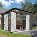 8'x10' Lean to Shed Outdoor Storage Sheds with Triple Doors by Breezestival