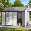 8 x 10 FT Plastic Outdoor Storage Shed with Floor, Resin Garden Shed by DNYKER