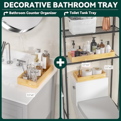 Lixple Bamboo Kitchen Drawer Organizer, 2 Pack, 9" x 6" x 2" - Image 4