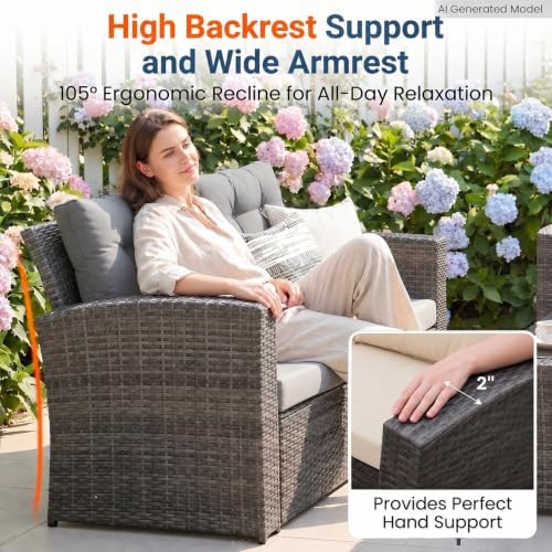 Wisteria Lane Patio Furniture Set, Wicker Outdoor Furniture for All Weather - Image 3