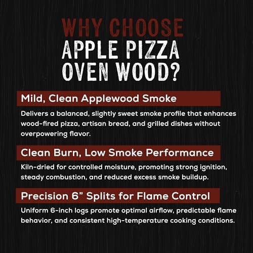 Apple Pizza Oven Wood, 6" Kiln-Dried Apple Hardwood - Image 4