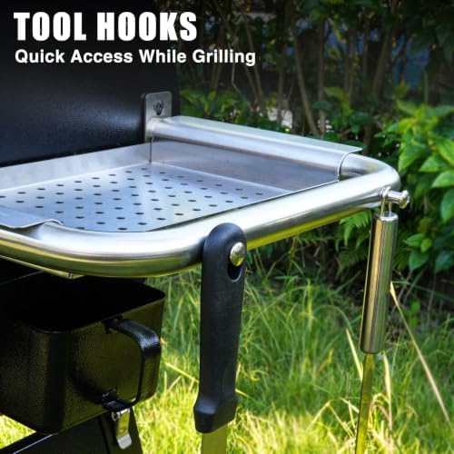 KingChii Electric Detachable Split Wood Pellet Grill Smoker, 485.5 SQ.IN Multi-Layer Surface, PID 180-425°F Temp Control, Foldable Wheeled Portable Design, 8-in-1 BBQ Grill for RV Camping Tailgating - Image 7