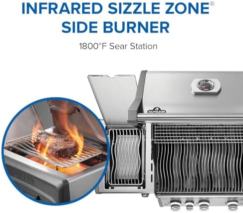 Napoleon Rogue PRO 425 3-Burner Natural Gas Grill with Infrared Side Burner - Image 5