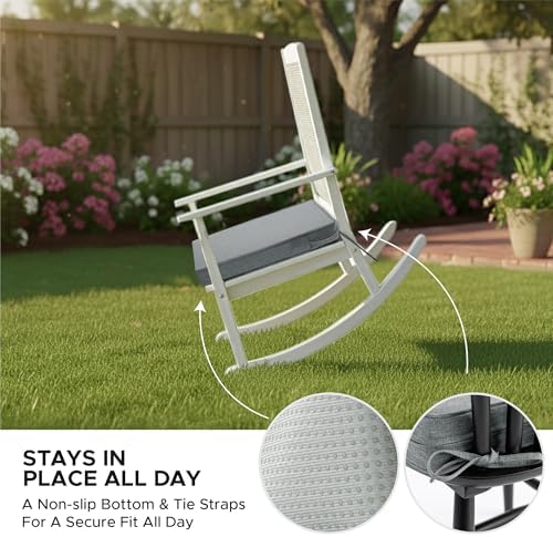 Outdoor Chair Cushions, Set of 4, 24 x 24 Inch, Dark Grey - Image 5