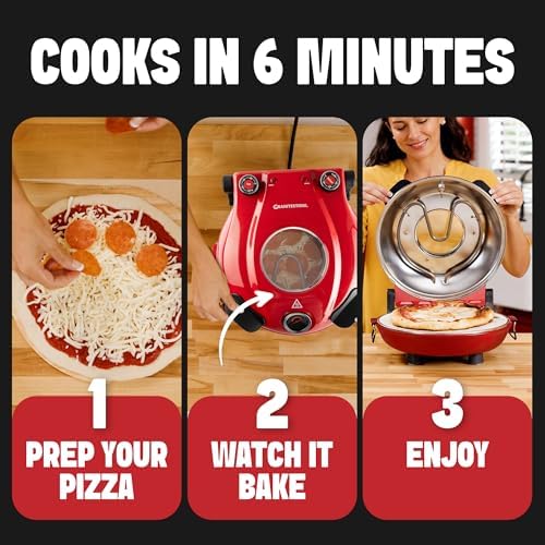 PIEZANO Crispy Crust Pizza Oven by Granitestone – 12 Inch Electric Pizza Oven Indoor Countertop Maker with Ceramic Stone Heats up to 800˚F for Delicious Stone Baked Pizzeria Style Pizza at Home - Image 5