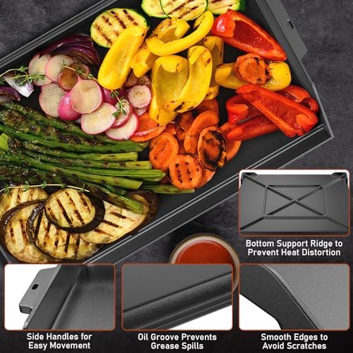 Cast Iron Griddle for Stove Top Griddle for Gas Grill Range Oven 23" x 16" - Image 6