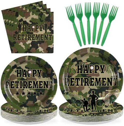 96Pcs US Army Retirement Party Decorations, Serve 24 by Greencian