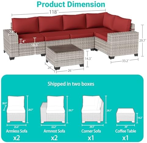 Outdoor Patio Furniture Set PE Wicker Rattan Outdoor Sectional Sofa - Image 5