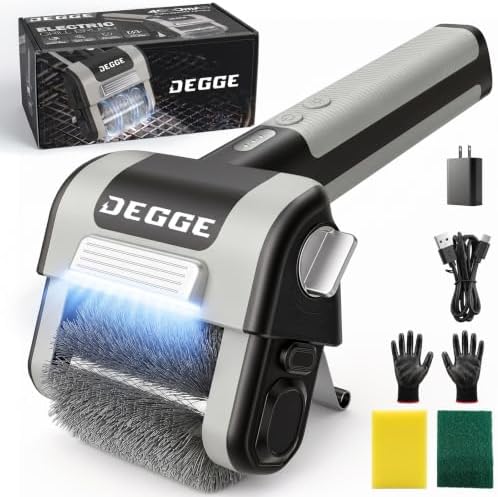 DEGGE Electric Grill Brush, Cordless BBQ Grill Cleaner with 4500mAh Battery by DEGGE
