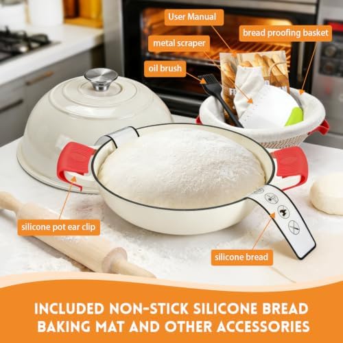 GGC 6QT Sourdough Dutch Oven Kit, 7-Piece Enameled Cast Iron Bread Oven - Image 2
