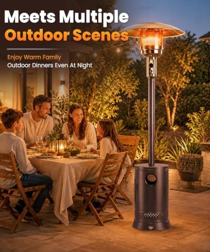 FOOWIN Patio Heater 48,000 BTU Outdoor Propane Heater with Wheels - Image 2