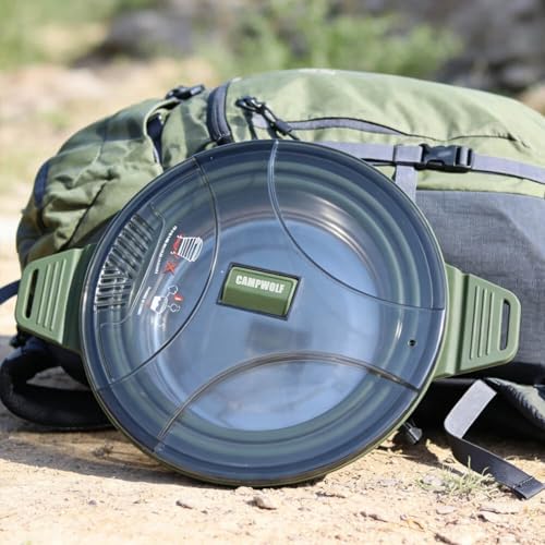 2.5L Collapsible Camping Cook Pot,Portable Cookware for Outdoor Hiking (Dark Green) - Image 2